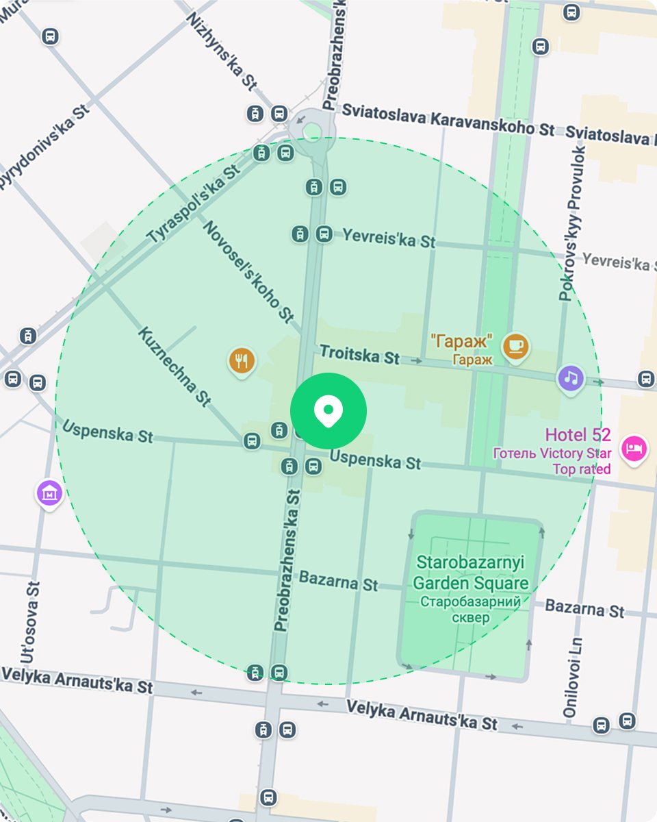Карта розташування обмінника Kingex в Одесі